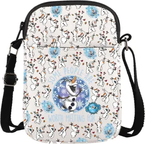 CMNIM Snowman Crossbody Bag Cartoon Movie Gift for Snowman Lovers Fans Cartoon Crossbody Purse Adjustable Strap Bag