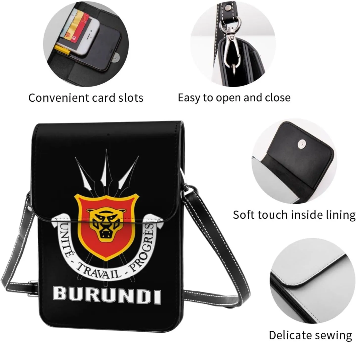 Coat of Arms of Chile Flag Chilean Emblem Small Crossbody Purse Cell Phone Bag for Women