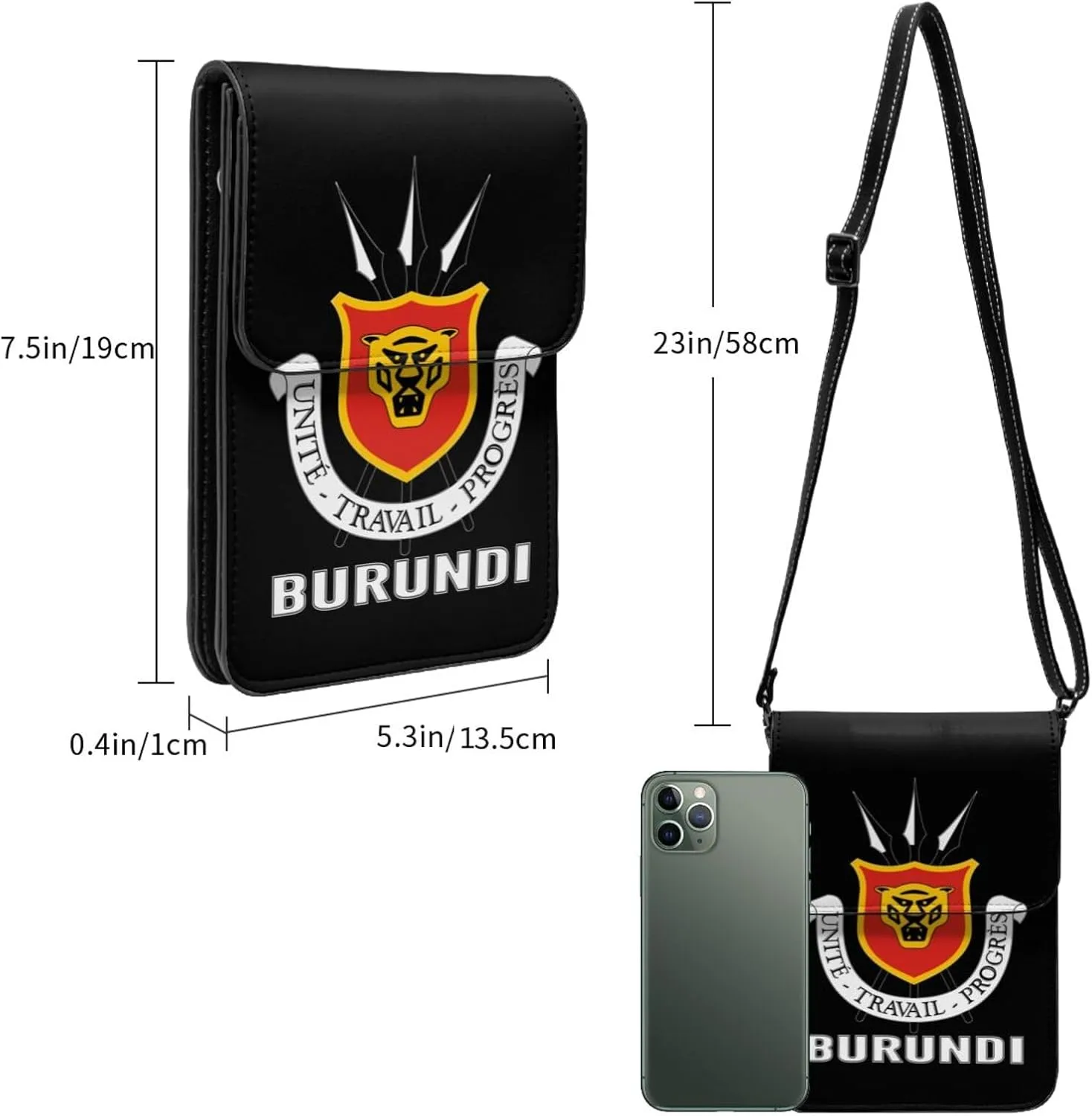 Coat of Arms of Chile Flag Chilean Emblem Small Crossbody Purse Cell Phone Bag for Women