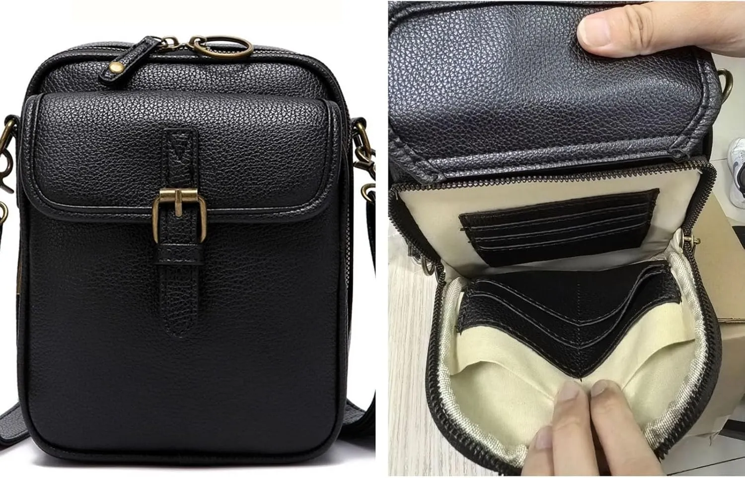 Collaborate Crossbody Leather Bag, Collaboraten1 Crossbody Bag, Vintage Double Layer Large Capacity Mini Cross Body Bags