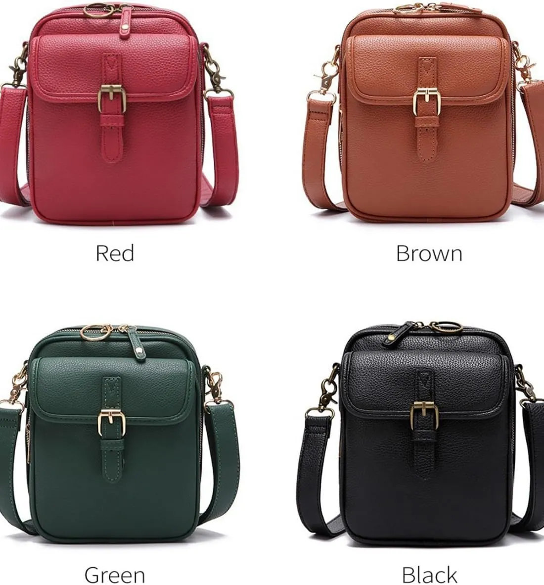 Collaboraten1 Crossbody Leather Bag, Large Capacity With 10 Card Slots, Casual Single-Shoulder Bag (Burgundy)