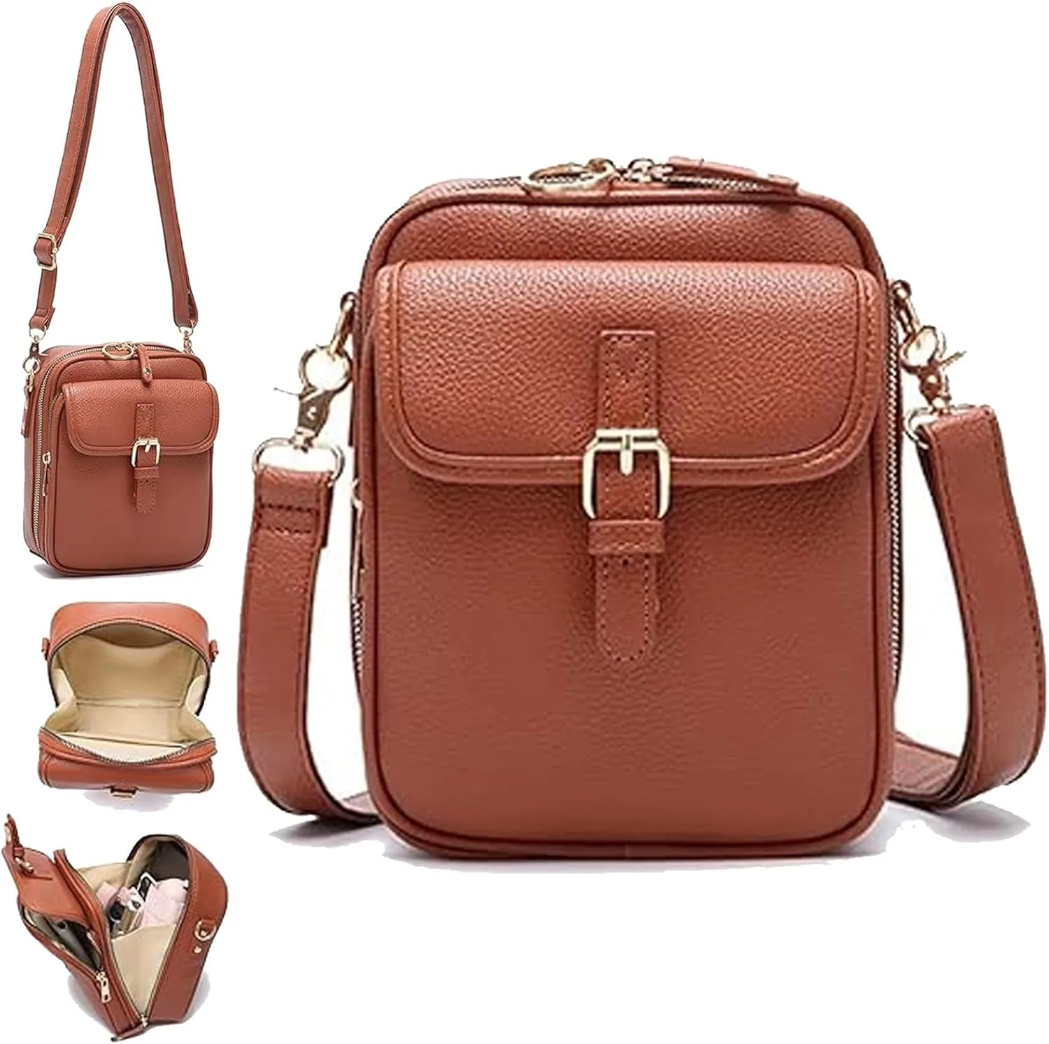 Collaboraten1 Crossbody Leather Bag, Urvashi Collaborateam Tojoyride Anti Theft Purse Bag with Built in Wallet for Women