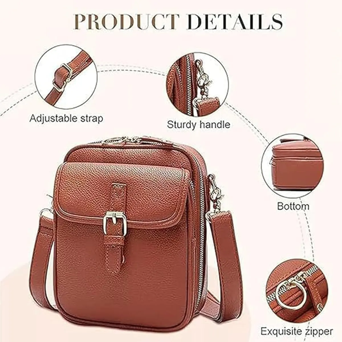 Collaboraten1 Crossbody Leather Bag, Urvashi Crossbody Bag, Urvashi Crossbody Leather Bag for Women, Doble Capa