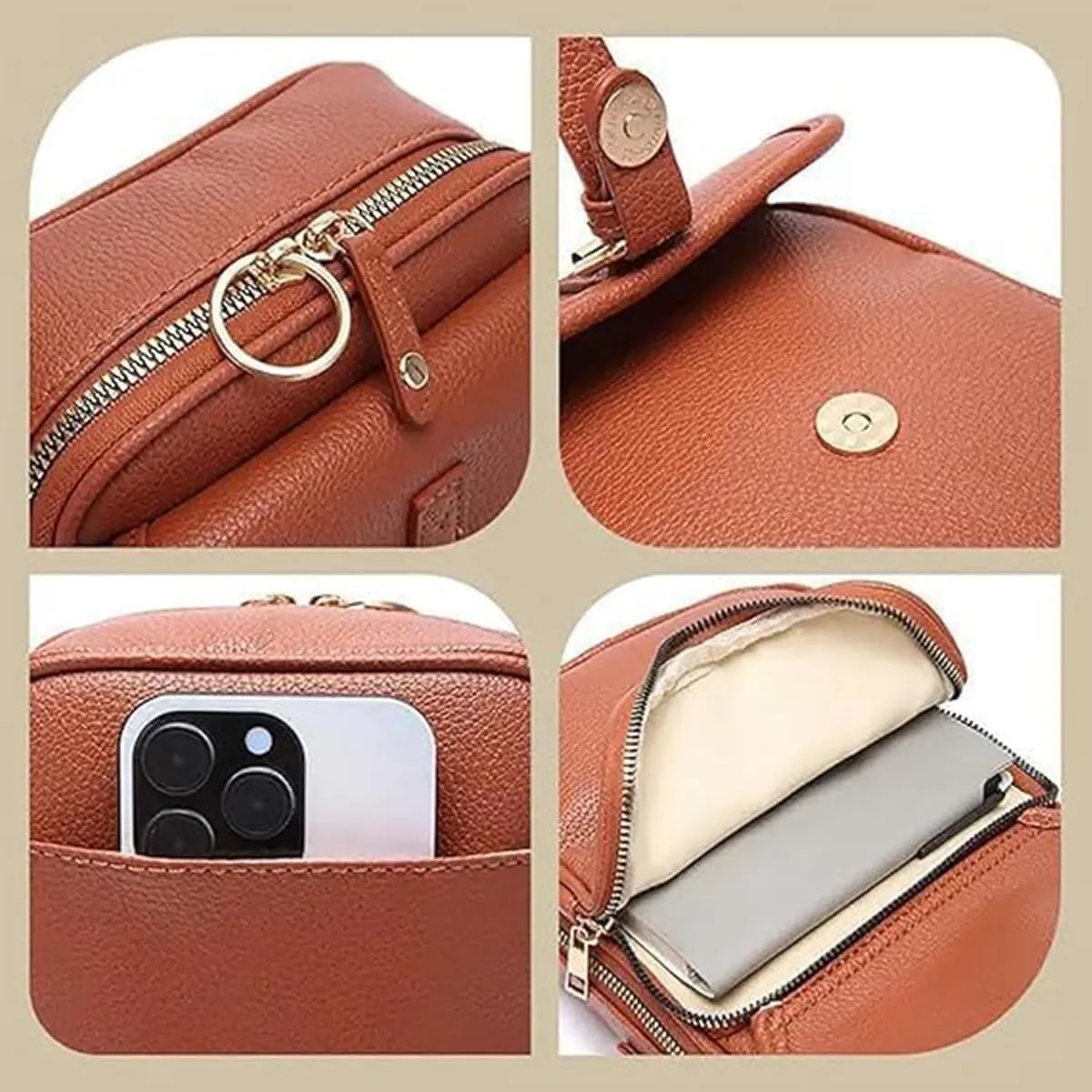 Collaboraten1 Crossbody Leather Bag, Urvashi Crossbody Bag, Urvashi Crossbody Leather Bag for Women, Doble Capa