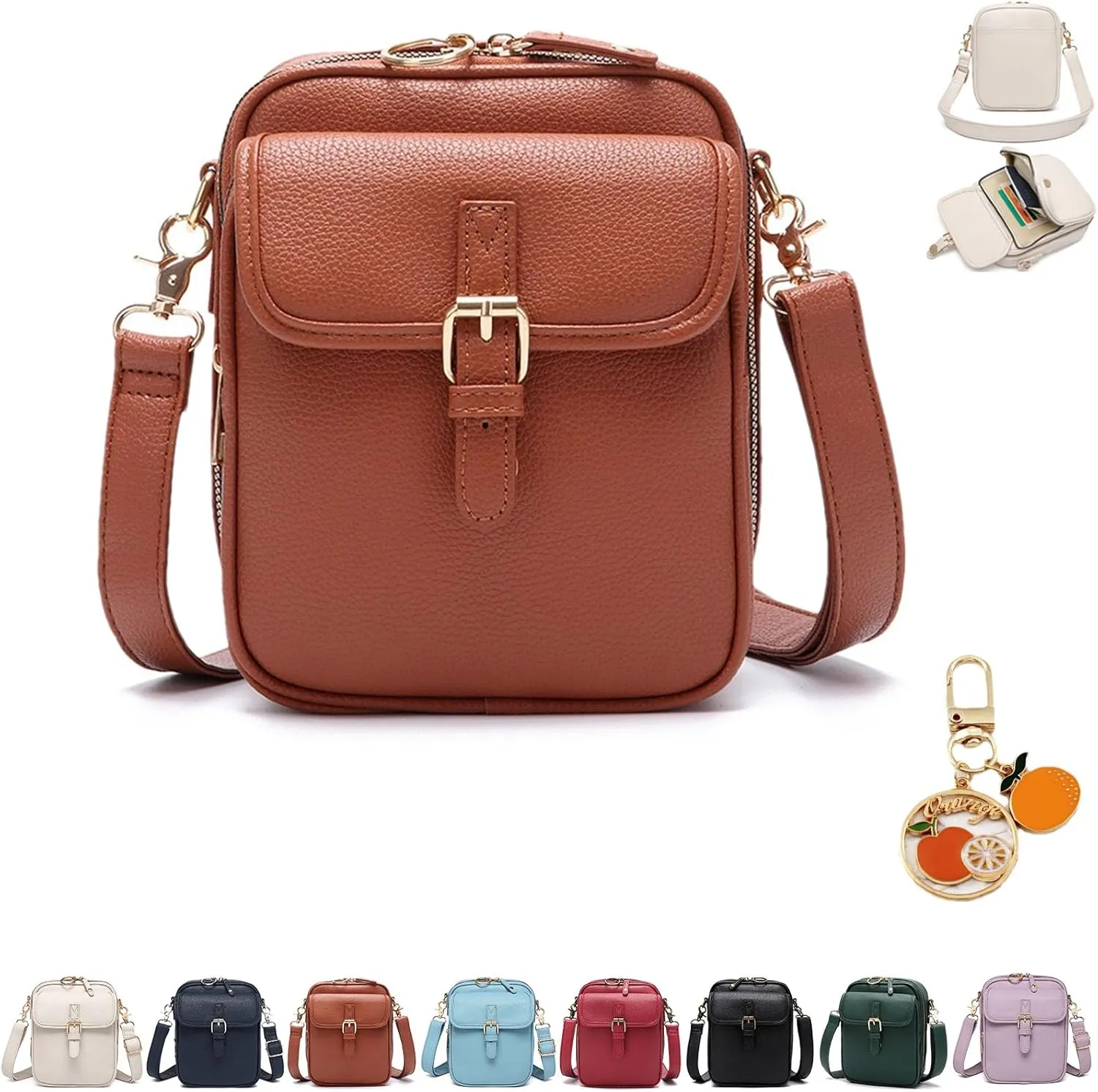 Collaboraten1 Crossbody Leather Bag, Vintage Urvashi Crossbody Leather Bag For Women