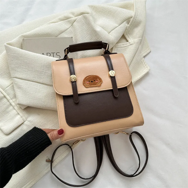 Commuter Simple Textured Fashionable Retro Fashion Backpacks
