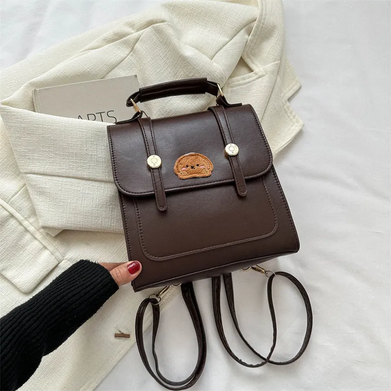 Commuter Simple Textured Fashionable Retro Fashion Backpacks