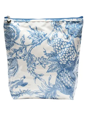 Cosmetic Bag (Large), Pineapple Garden (Blue)