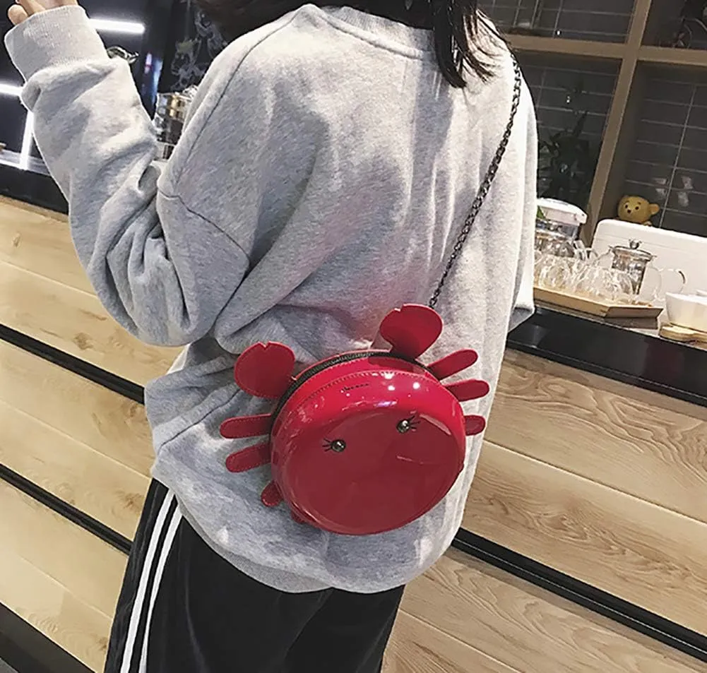 Crab Shape Handbag with Crab Coin Purse Crossbody Bag Crayfish Shells Purse Detachable Shoulder Bag Women's Satchel