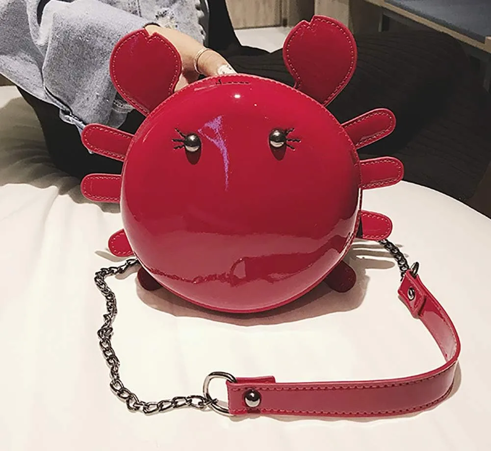Crab Shape Handbag with Crab Coin Purse Crossbody Bag Crayfish Shells Purse Detachable Shoulder Bag Women's Satchel