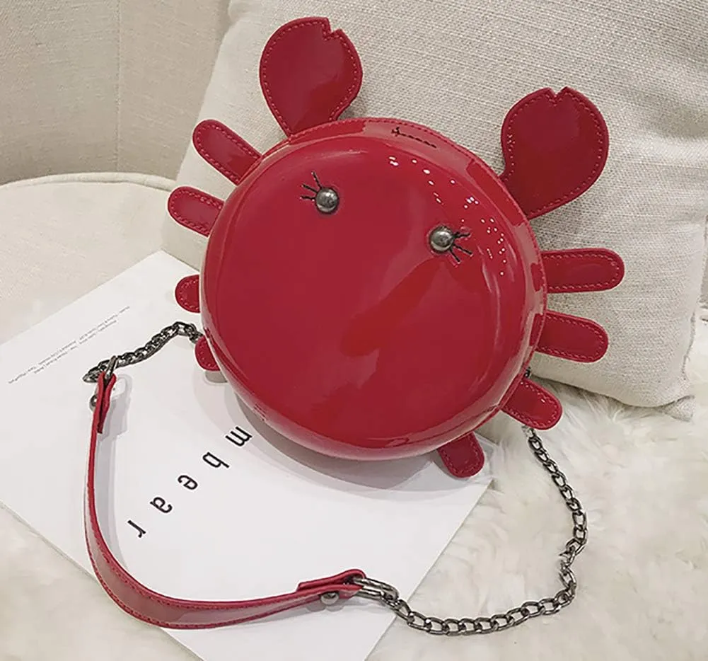 Crab Shape Handbag with Crab Coin Purse Crossbody Bag Crayfish Shells Purse Detachable Shoulder Bag Women's Satchel