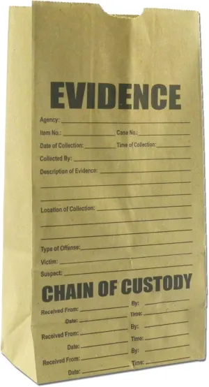 Crime Scene Paper Evidence Bags, Pack of 100, Heavy Duty (Small)