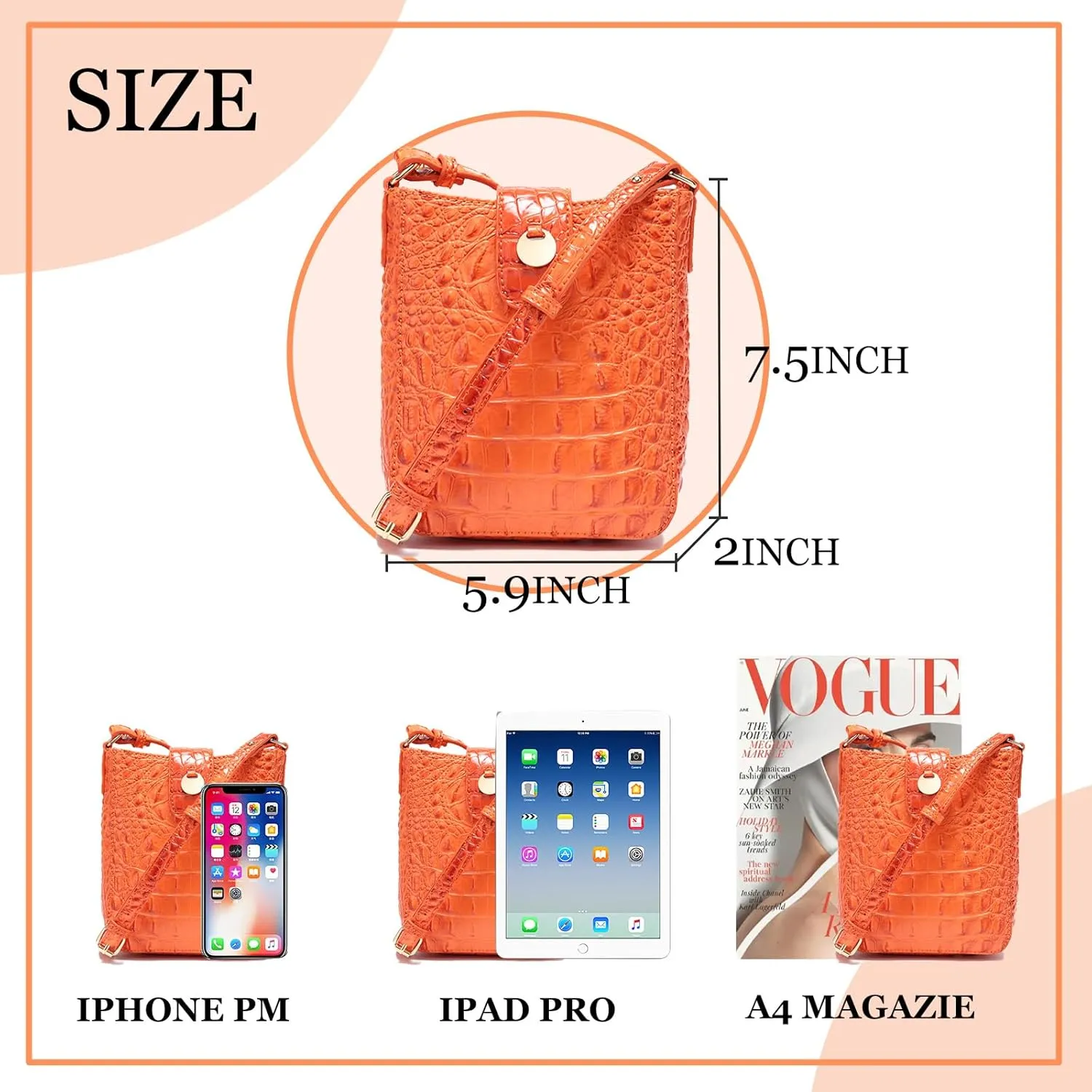 Crocodile Embossed Small Crossbody Bag Fashionable Magnetic Buckle Decoration Shoulder Women's Luxury Wallet