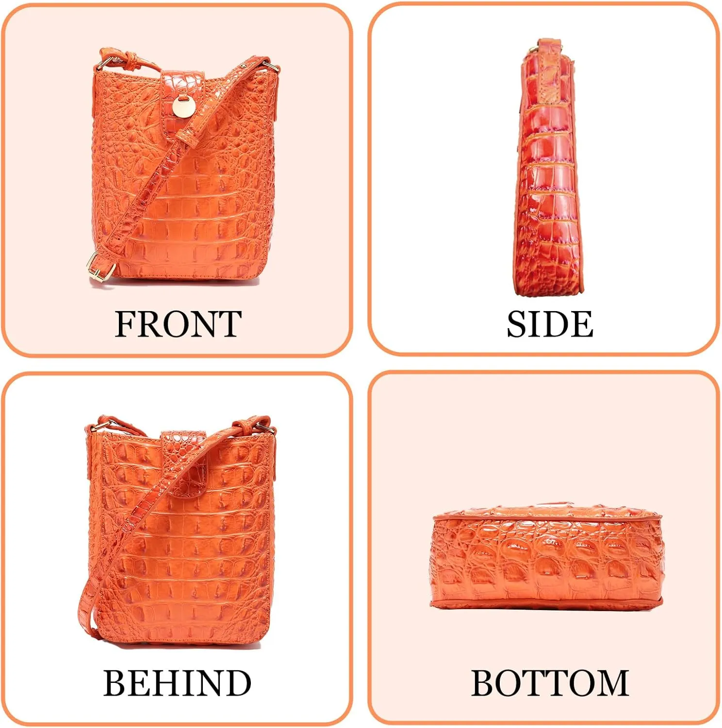 Crocodile Embossed Small Crossbody Bag Fashionable Magnetic Buckle Decoration Shoulder Women's Luxury Wallet