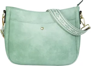 Crossbody Bag for Women Bohemian Vintage Stylish Purse Vegan Leather Shoulder Bag with Adjustable Wide Strap