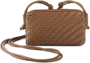 Crossbody Bag For Women Hand Woven Vegan Leather Zip Small Crossbody Bags Shoulder Bag Sling Cross Body Phone Purse