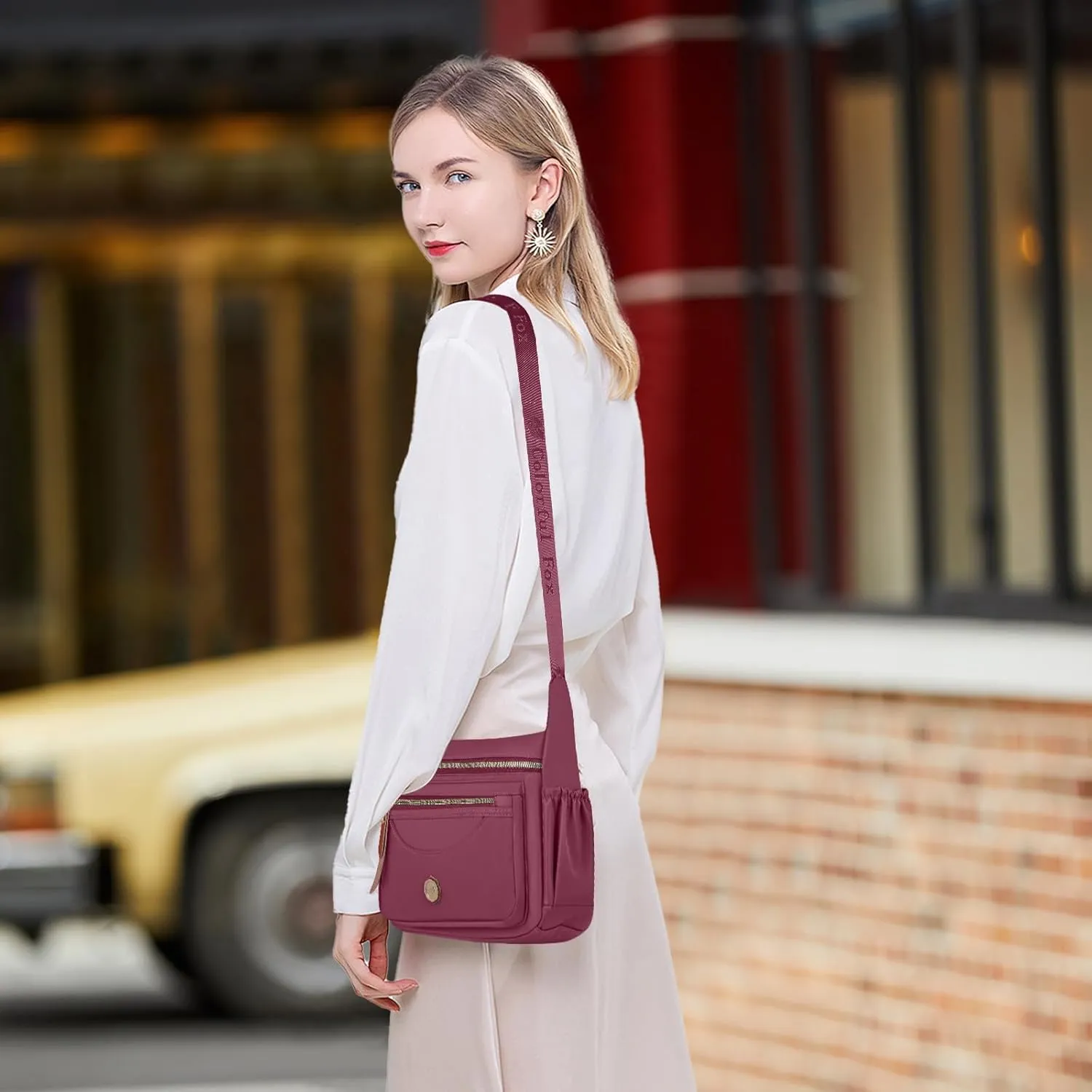 Crossbody Bag for Women, high density Nylon Shoulder Messenger Bag Trendy Pocketbooks, Waterproof and Multi-Pockets
