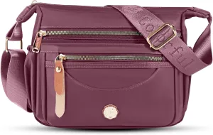 Crossbody Bag for Women, high density Nylon Shoulder Messenger Bag Trendy Pocketbooks, Waterproof and Multi-Pockets