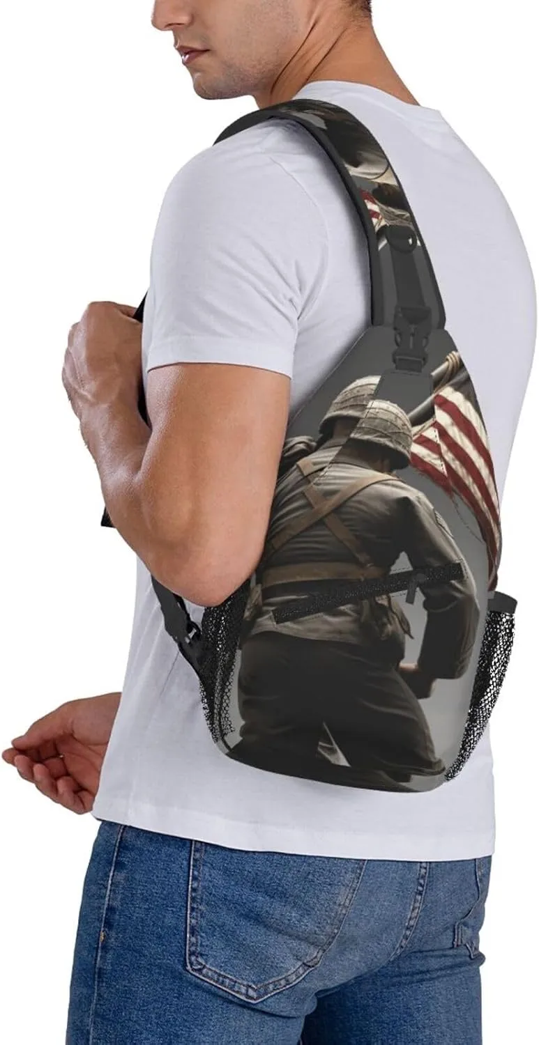 Crossbody Bag for Women Men Vintage Wall of Radio Boombox_75800211 Chest Bag Crossbody Sling Bag Adjustable Shoulder Bag