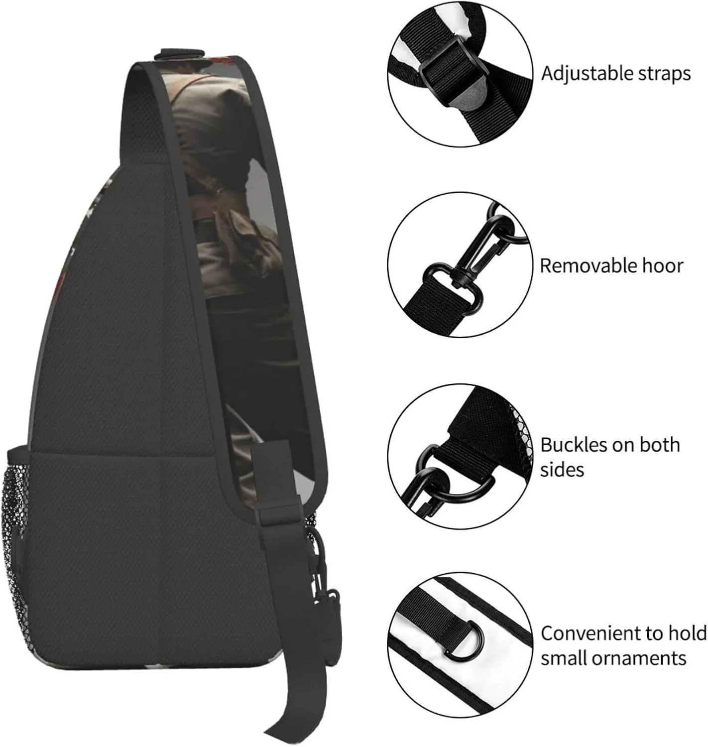 Crossbody Bag for Women Men Vintage Wall of Radio Boombox_75800211 Chest Bag Crossbody Sling Bag Adjustable Shoulder Bag