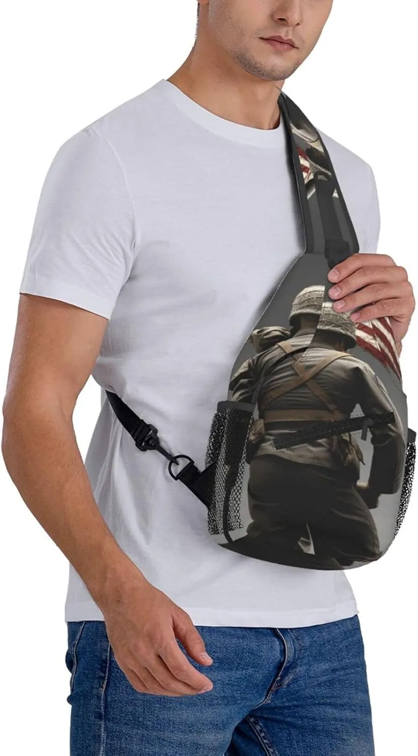 Crossbody Bag for Women Men Vintage Wall of Radio Boombox_75800211 Chest Bag Crossbody Sling Bag Adjustable Shoulder Bag