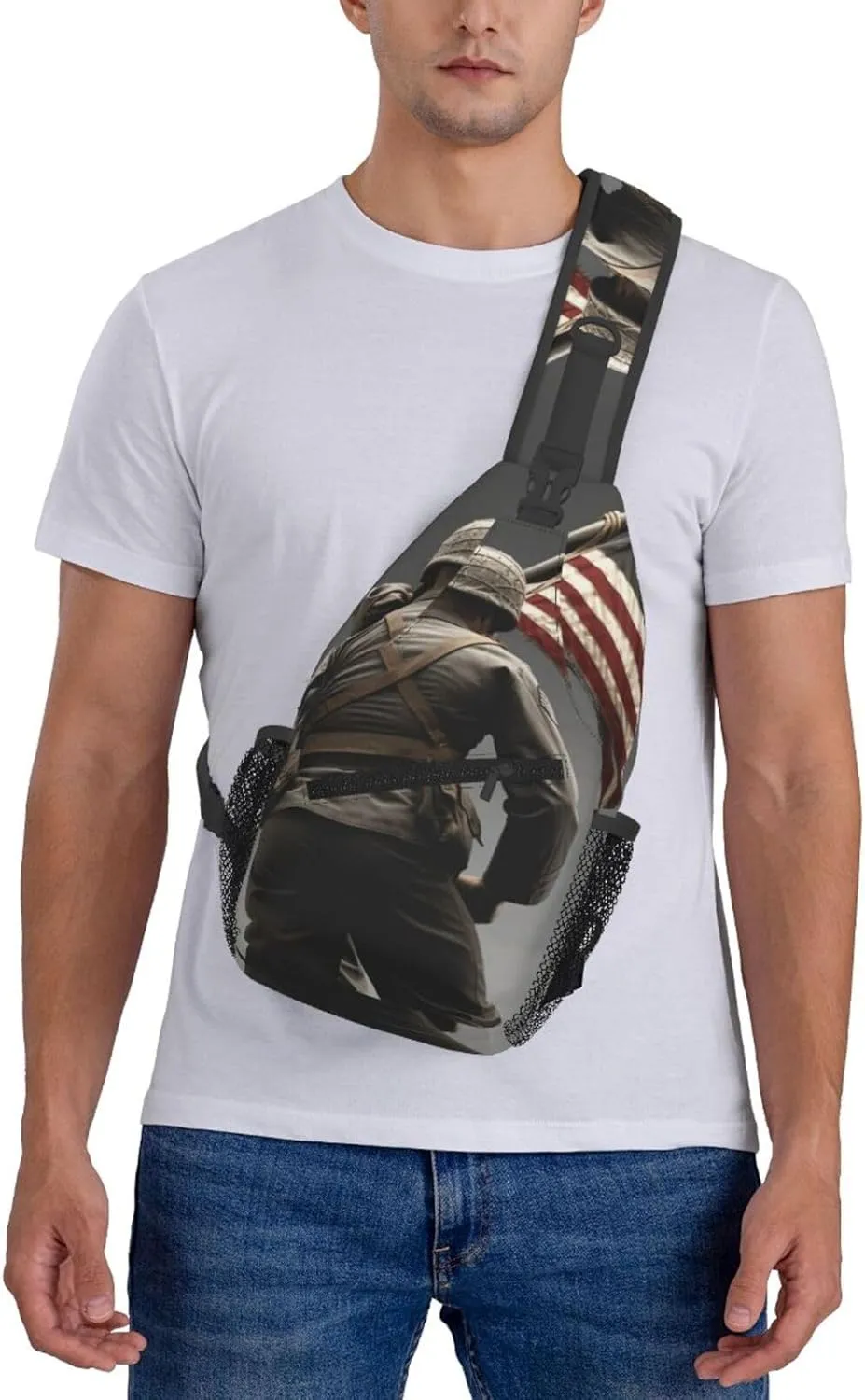 Crossbody Bag for Women Men Vintage Wall of Radio Boombox_75800211 Chest Bag Crossbody Sling Bag Adjustable Shoulder Bag