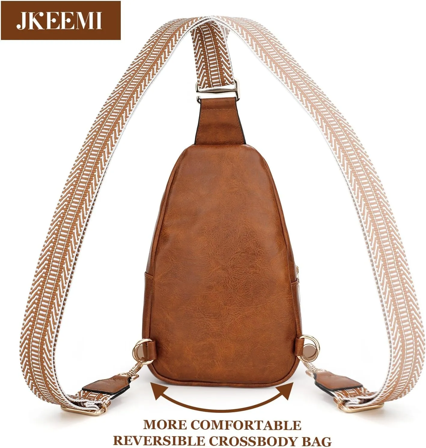 Crossbody Bag for Women, PU Leather Fanny Pack, Sling Bag, Chest Bag for Travel Shopping Sports