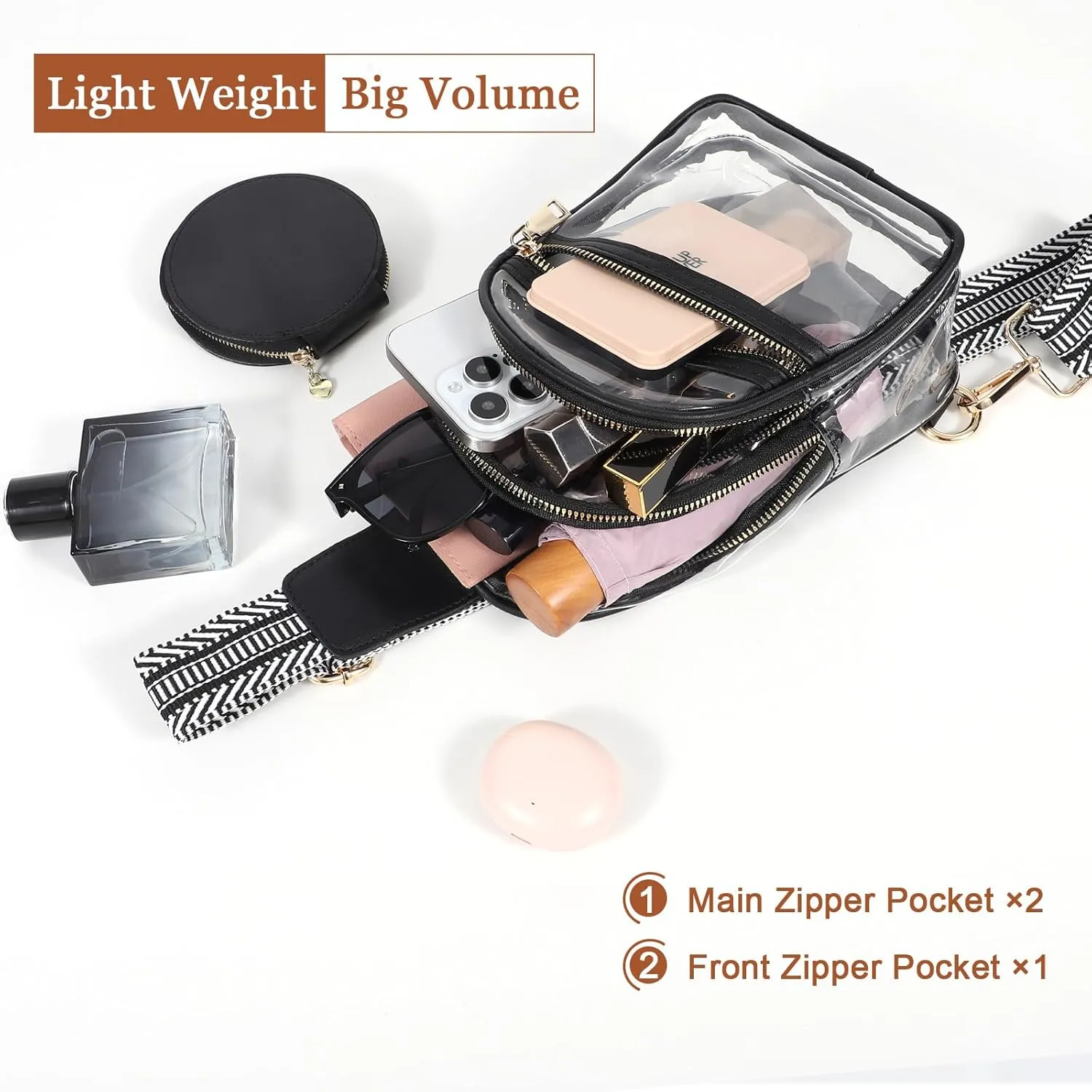 Crossbody Bag for Women, PU Leather Fanny Pack, Sling Bag, Chest Bag for Travel Shopping Sports
