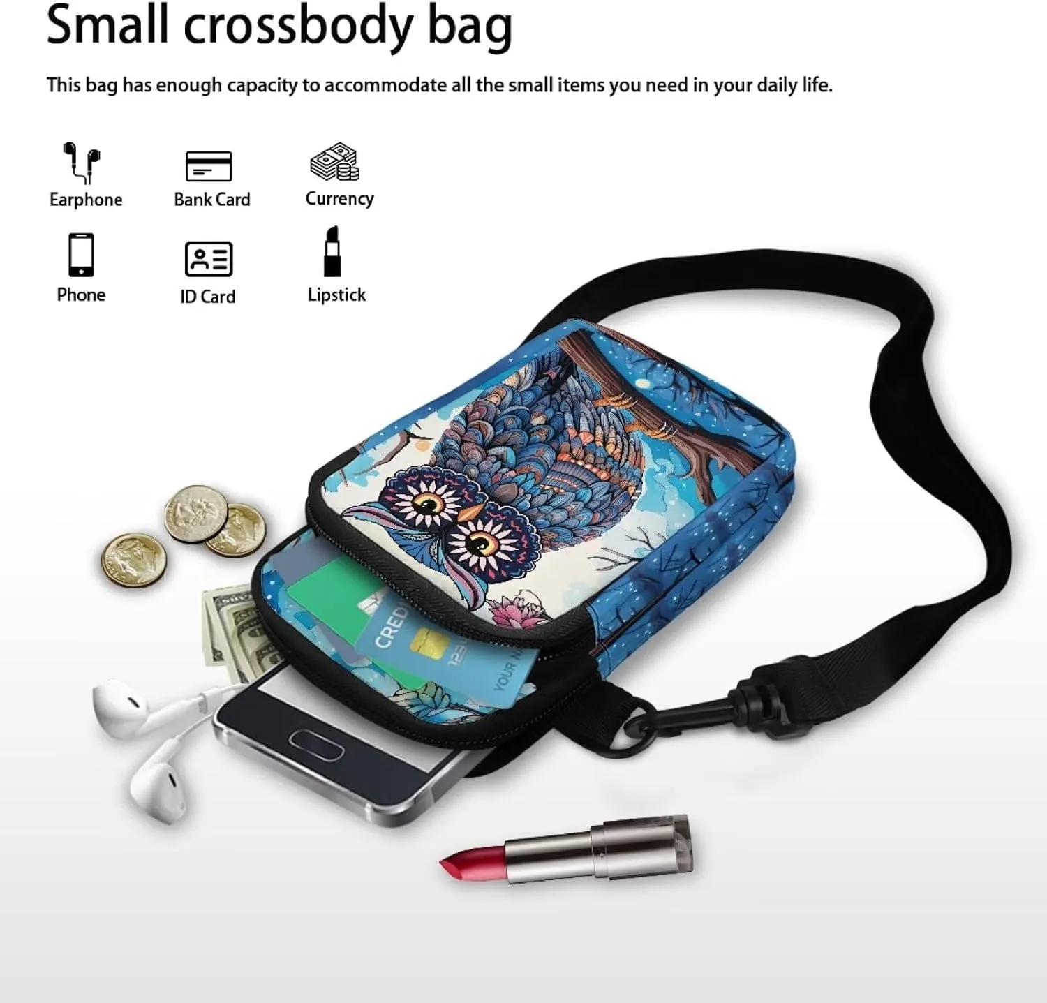 Crossbody Bags for Women Small Cell Phone Purse Shoulder Bag with Adjustable Strap Slant Sling Bag