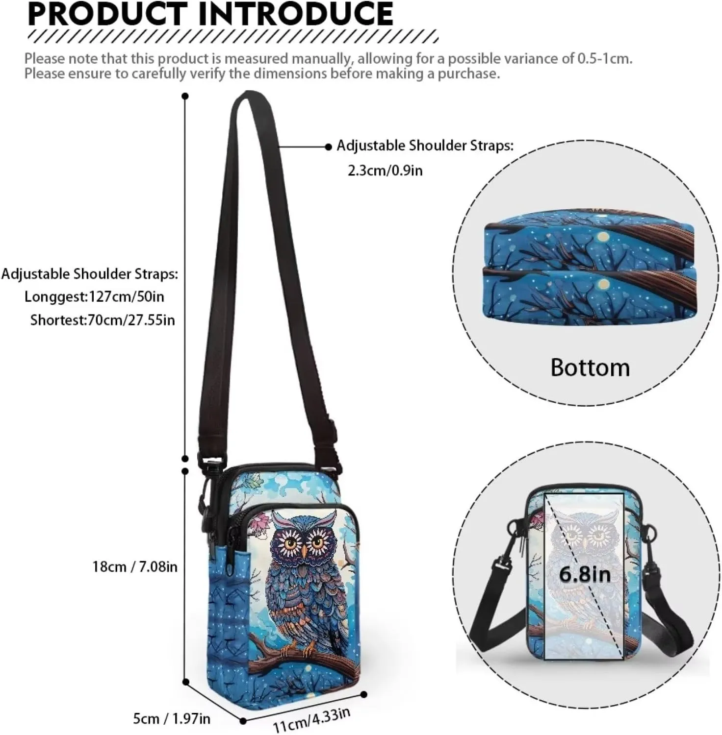 Crossbody Bags for Women Small Cell Phone Purse Shoulder Bag with Adjustable Strap Slant Sling Bag