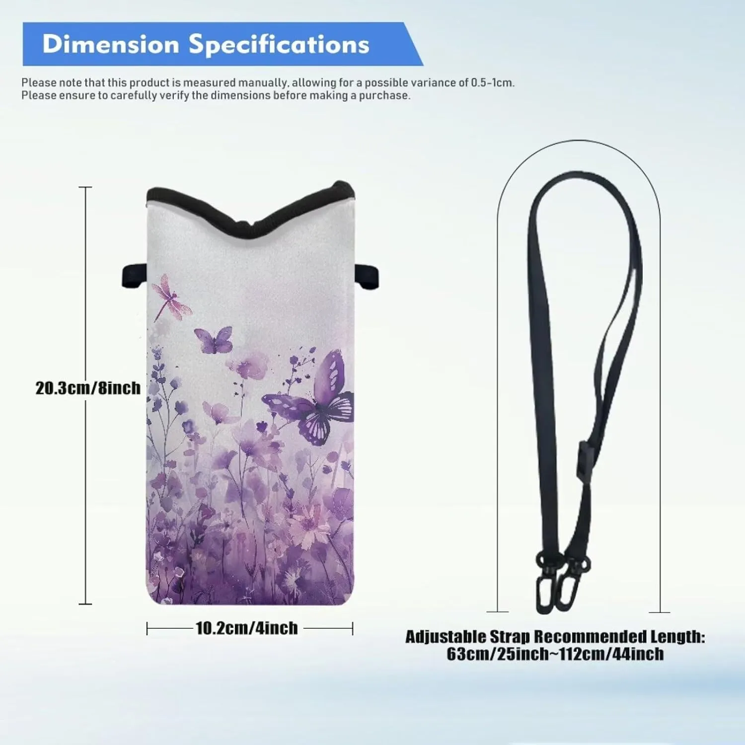 Crossbody Phone Bag Waterproof Mini Cellphone Purse Bag with Adjustable Strap Fits Most Smartphones, 8'' x 4''