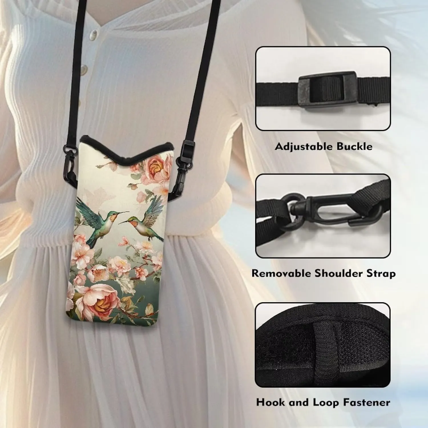 Crossbody Phone Bag Waterproof Mini Cellphone Purse Bag with Adjustable Strap Fits Most Smartphones, 8'' x 4''
