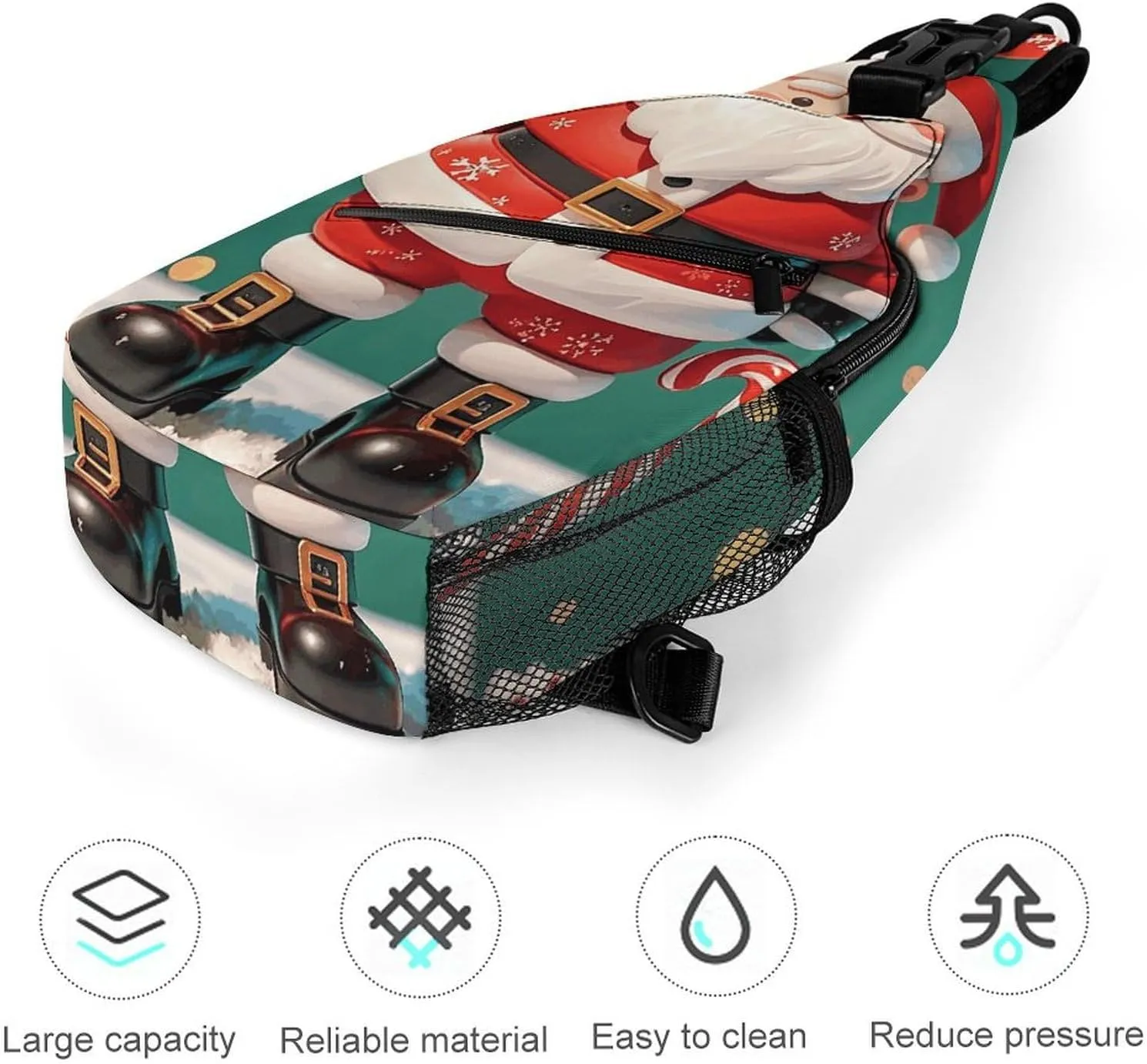 Crossbody Sling Bag Father Christmas Backpack Sling Bag Travel Hiking Chest Bag Shoulder Bag Daypack