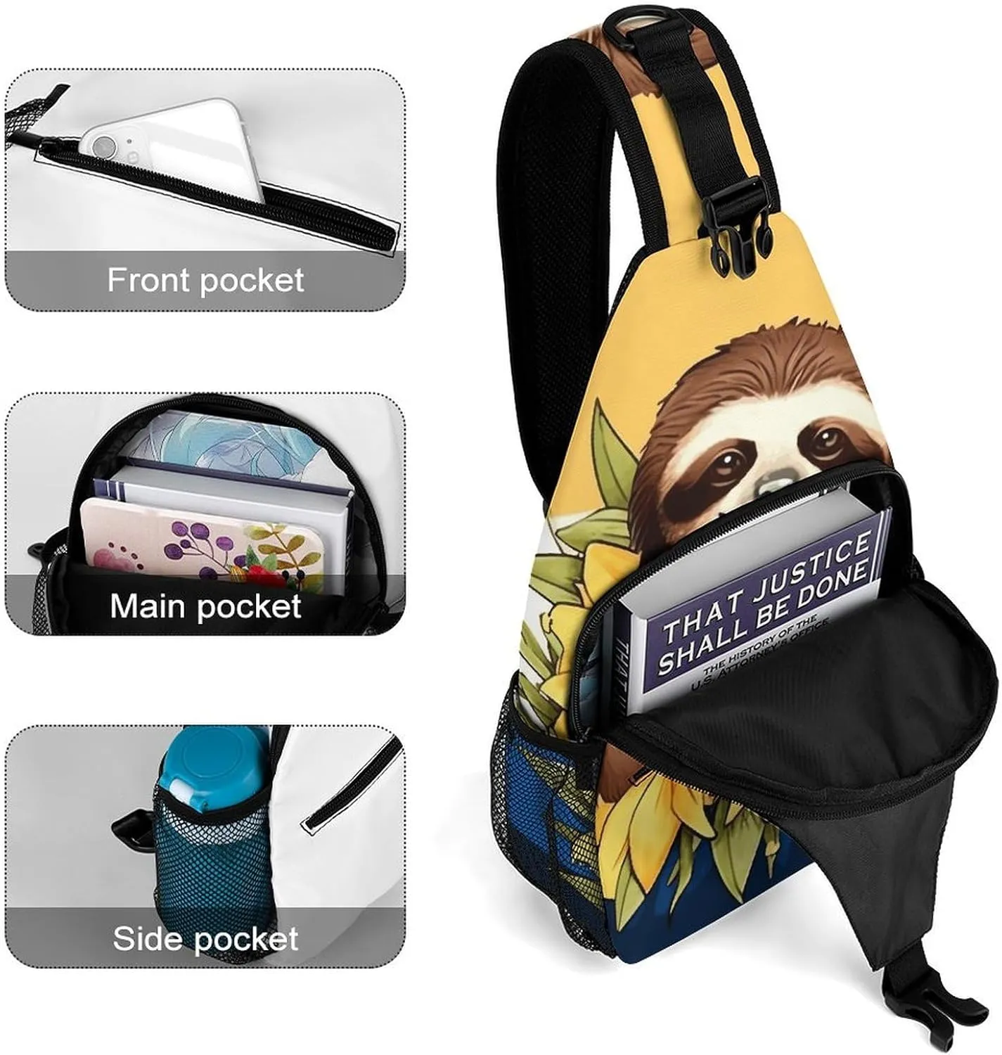 Crossbody Sling Bag Guitar Backpack Sling Bag Travel Hiking Chest Bag Shoulder Bag Daypack