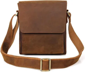 CSCDD Vintage Large Capacity Crossbody Bag Crazy Horse Leather Shoulder Bag