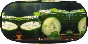cucumbers Large capacity pencil bag, multi-layer partition stationery storage bag - unisex learning office supplies