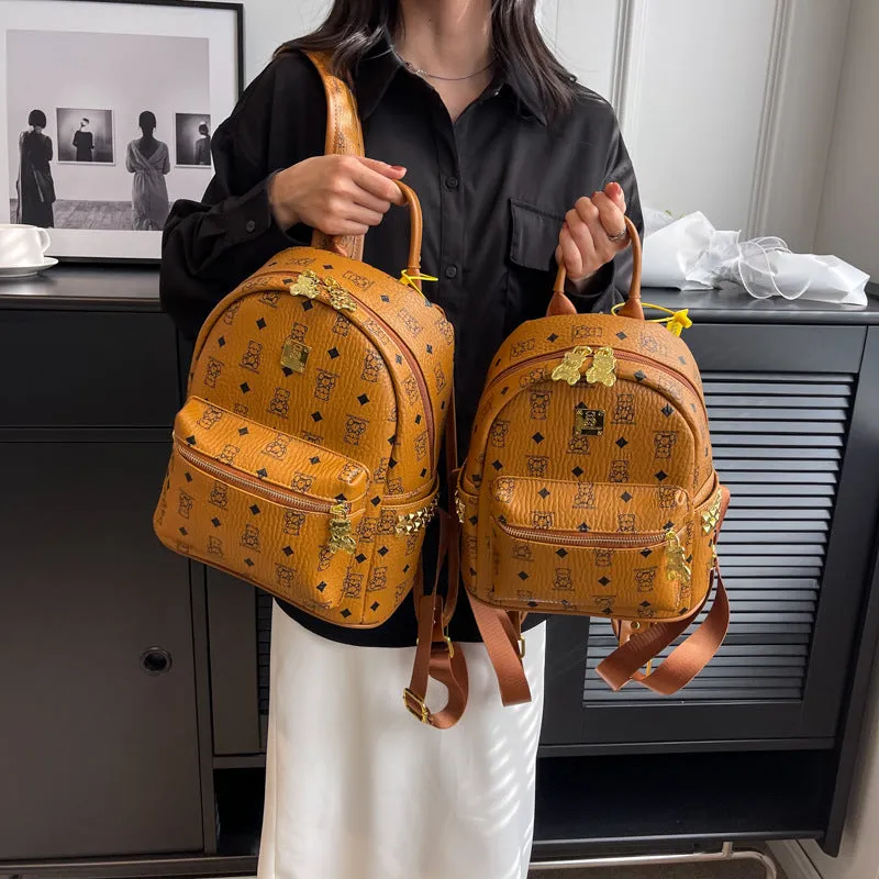 Cute Bear Printed Fashionable Large Capacity Backpacks