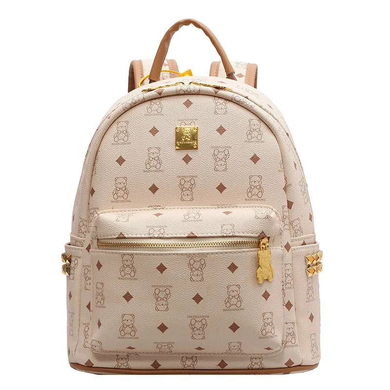 Cute Bear Printed Fashionable Large Capacity Backpacks