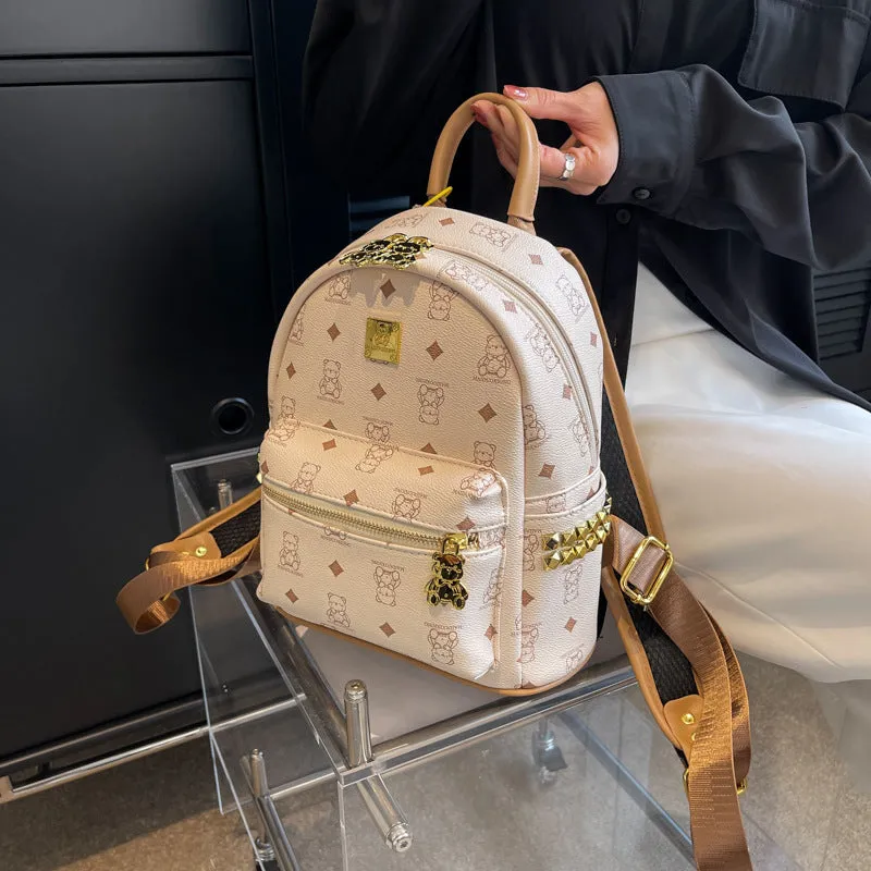 Cute Bear Printed Fashionable Large Capacity Backpacks