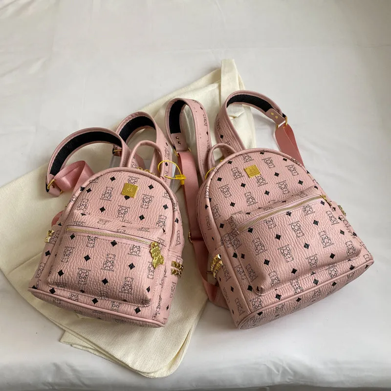 Cute Bear Printed Fashionable Large Capacity Backpacks
