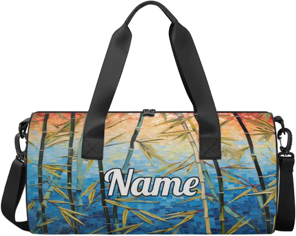 Cute Dance Bag Sport Duffel Gymnastics Sport Bags Custom Ballet Bag Overnight Weekender Bag Waterproof Pattern, Nature Sunlights Beam Bamboo