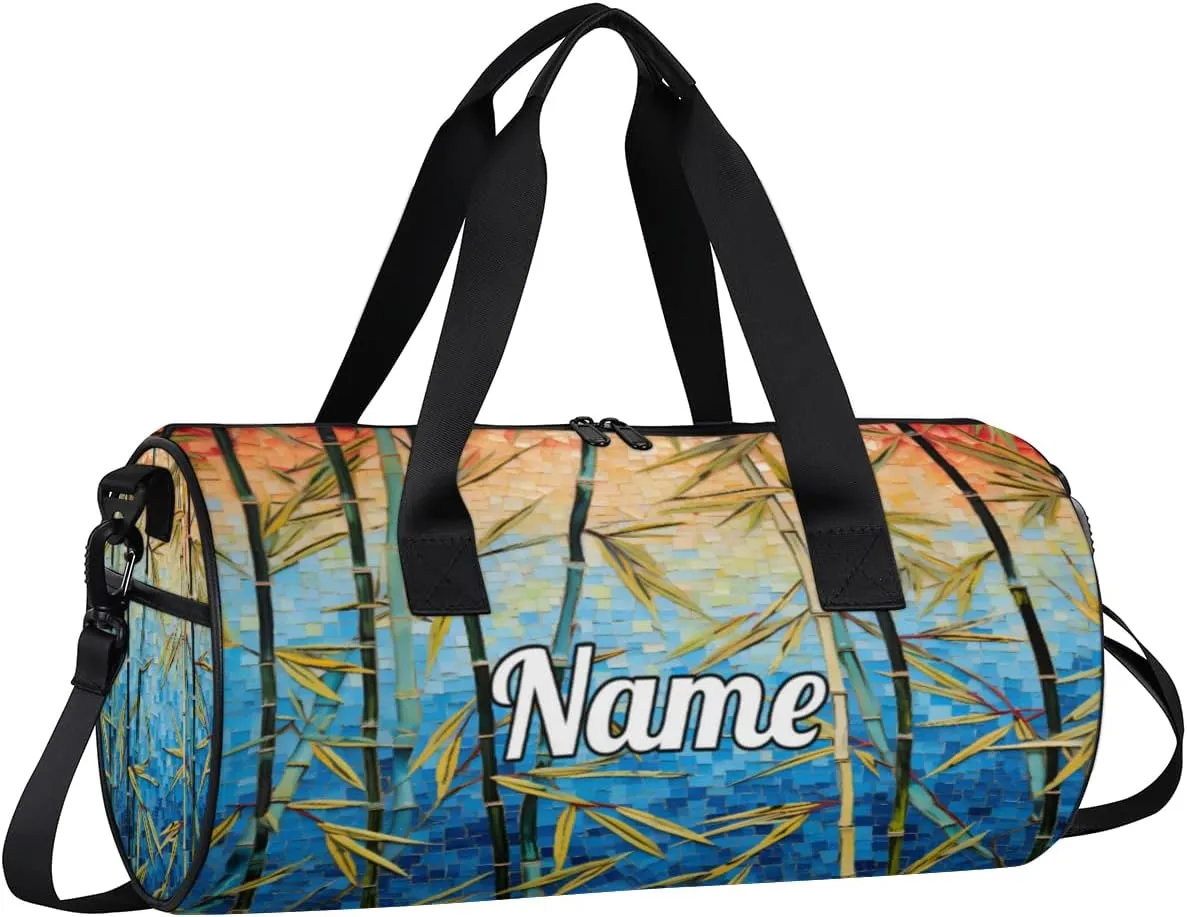 Cute Dance Bag Sport Duffel Gymnastics Sport Bags Custom Ballet Bag Overnight Weekender Bag Waterproof Pattern, Nature Sunlights Beam Bamboo