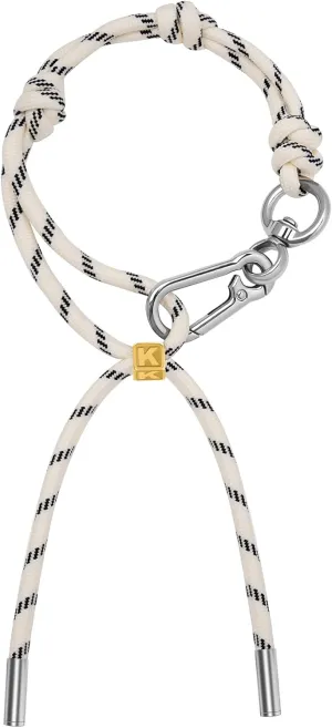 Cute Initials Charm Rope Keychain for Women Men Carabiner Knot Lanyard Keyring, Charms for Purse Backpacks Handbag
