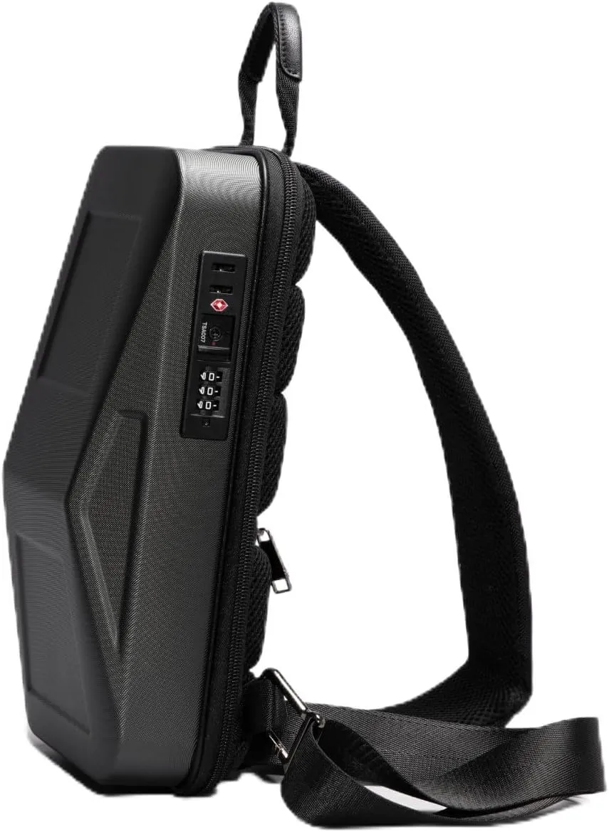 Cybersling Messenger Bag 7L (Gray) - Versatile Crossbody/Sling/Backpack USB Charging, Passcode Lock, Water-Resistant Material, & Comfortable Back Panel, Daily Carry & Travel, For Men & Women