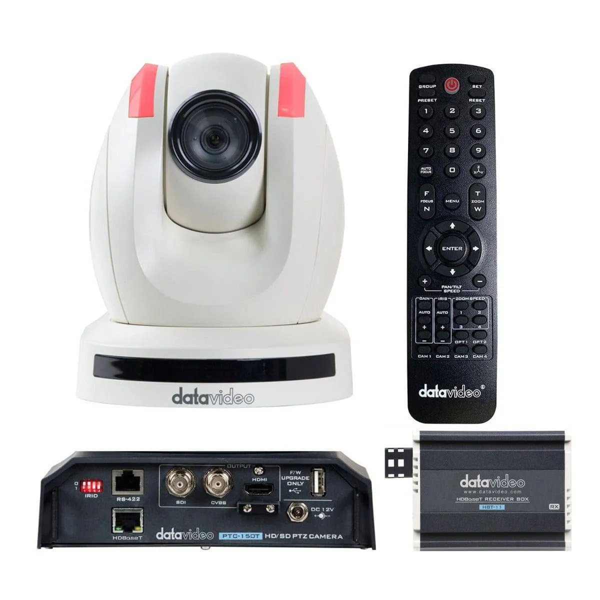 Datavideo PTC-150TW HD/SD-SDI PTZ Camera with Receiver (White)