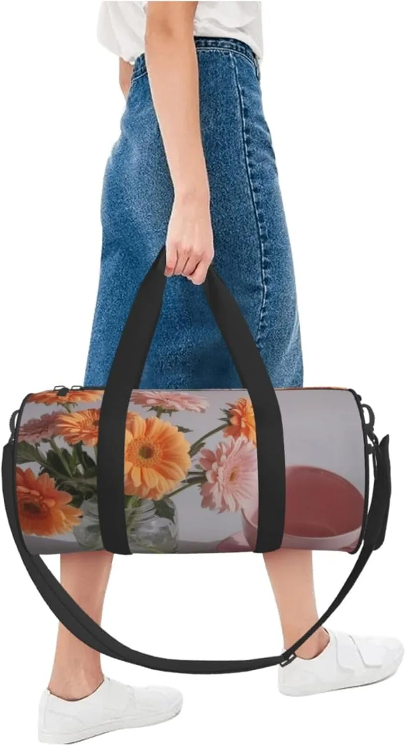 Dawn's Delight Printed Travel Bag,Round Personal Item Storage bag,Foldie Duffel Bag for Traveling Vacation,Fitness,Sports