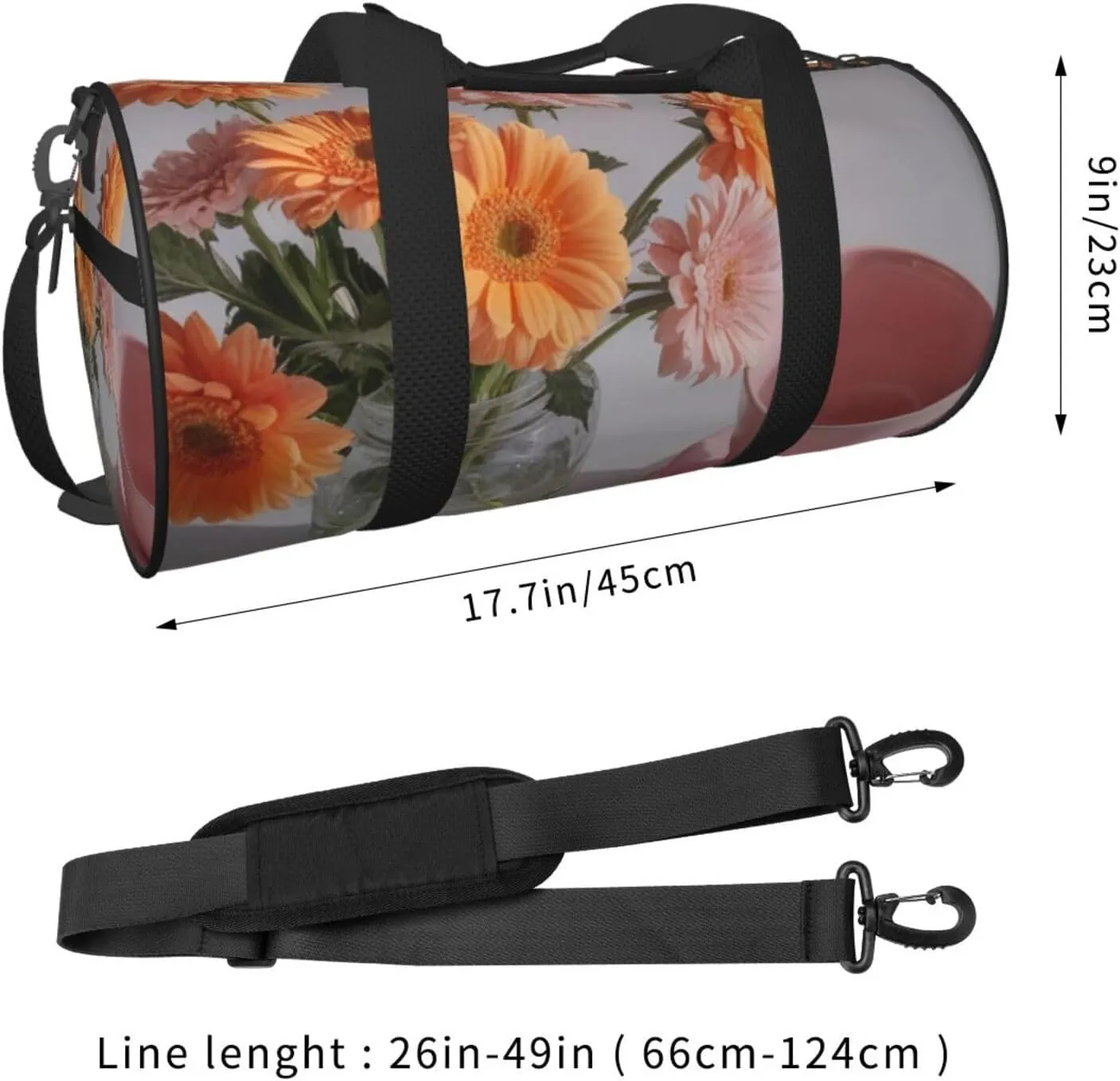 Dawn's Delight Printed Travel Bag,Round Personal Item Storage bag,Foldie Duffel Bag for Traveling Vacation,Fitness,Sports