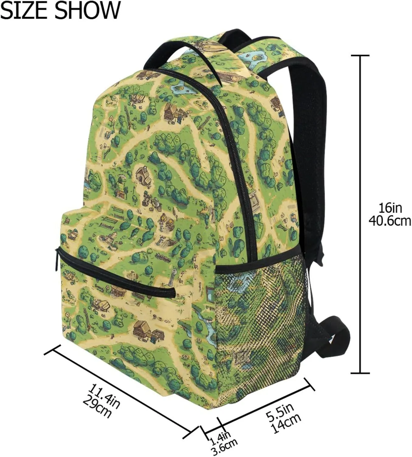 Day Backpack for Women Men Waterproof Diaper Bag Backpack with Chest Strap Gift Men & Women Vintage Game Map