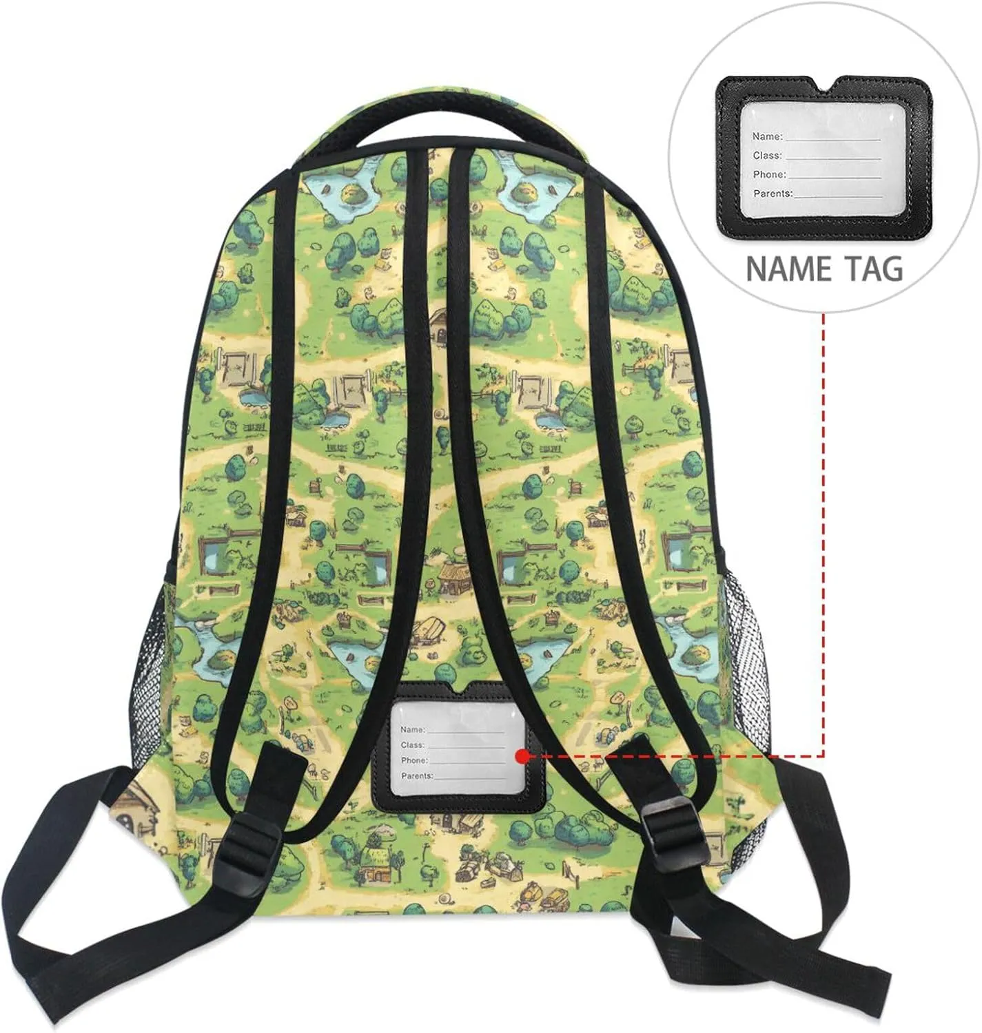 Day Backpack for Women Men Waterproof Diaper Bag Backpack with Chest Strap Gift Men & Women Vintage Game Map