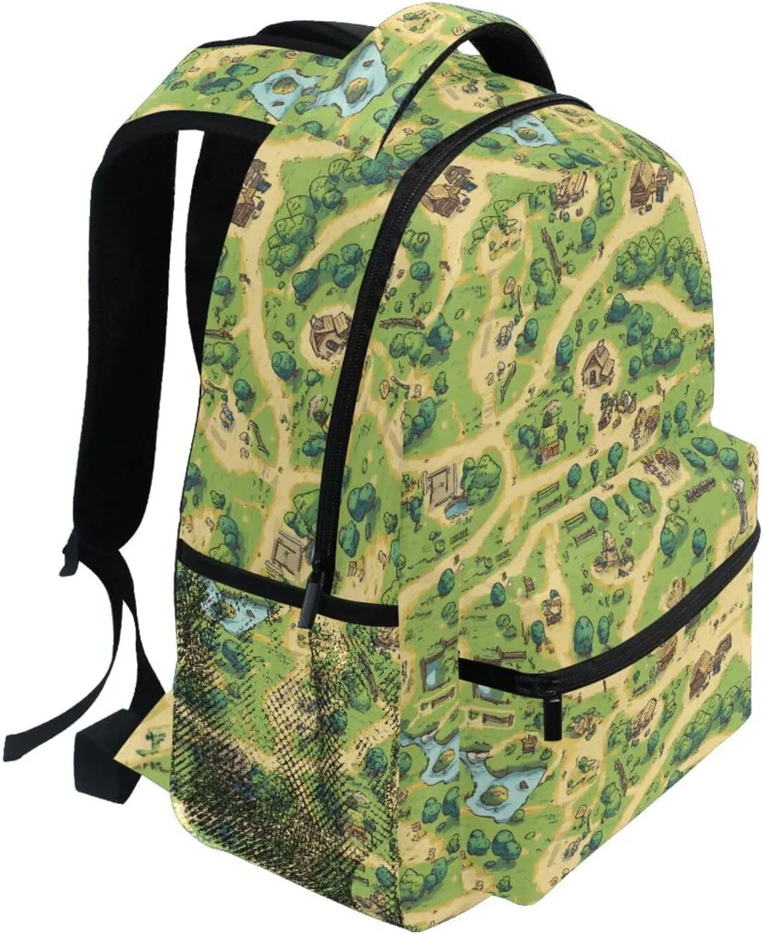 Day Backpack for Women Men Waterproof Diaper Bag Backpack with Chest Strap Gift Men & Women Vintage Game Map